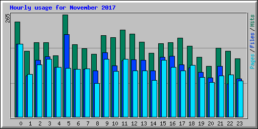 Hourly usage for November 2017