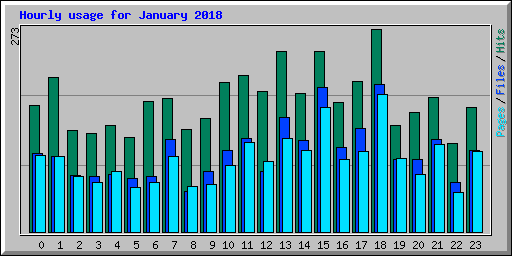 Hourly usage for January 2018